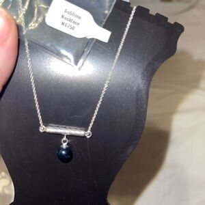 Vantel Pearls Necklace Silver Necklace with Blue pearl